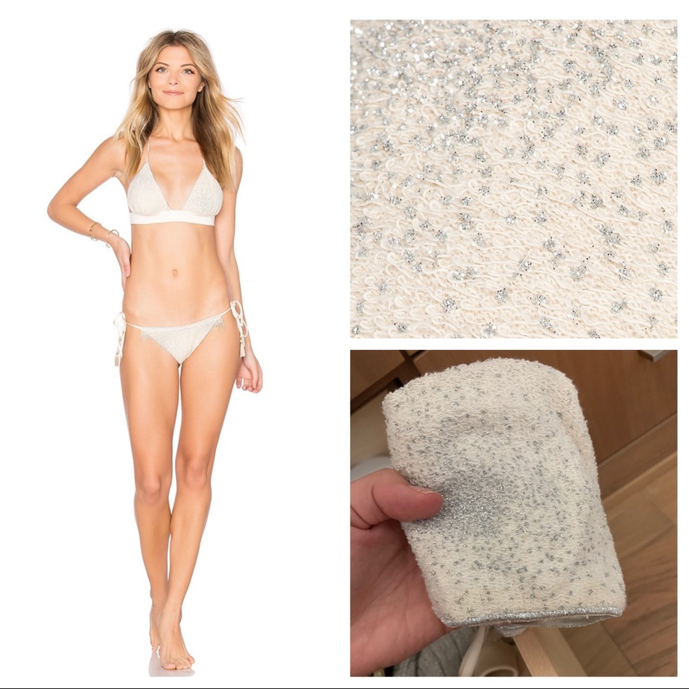 Chio Di Stefania Revolve White Sparkle Bikini L